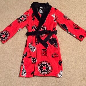 Lego Star Wars Boys Red Darth Vader Fleece Bathrobe Robe Size S Small 6-7